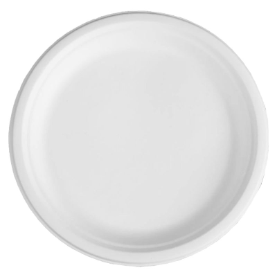 Bagasse White Round Plate (180mm/7") TP2 (Pack 50)