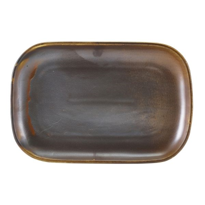 Genware Terra Porcelain Rustic Copper Rectangular Plate 24 x 16.5cm