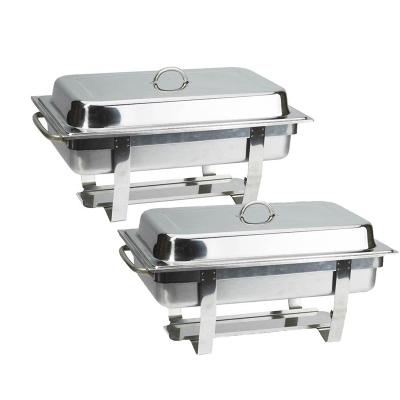 Chafing Dish Rectangular 1/1 GN 9 Litre (TWIN Pack)