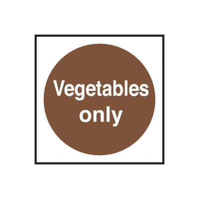 Self Adhesive Vegetables Only Sign