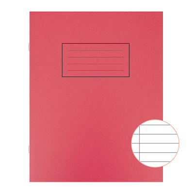 Silvine Exercise Book Lined 80 Pages 229x178mm Red EX101 (Pack 10)