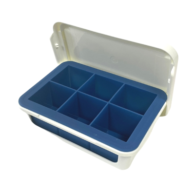  OXO Good Grips Silicone Stackable Ice Cube Tray with Lid - Large  Cube,Dark Blue: Home & Kitchen