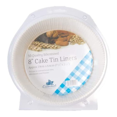 Essential Greaseproof 8” Siliconised Cake Tin Liner (Pack 50)