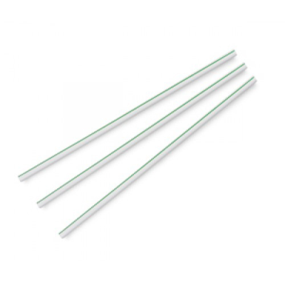 Vegware Compostable 5mm PLA Green Stripe Straw (Pack 400)