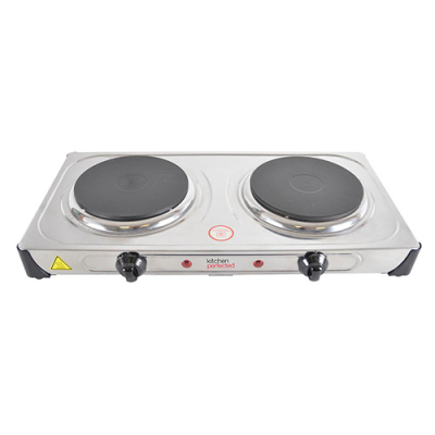 KitchenPerfected 2000w Double Hotplate - Stainless Steel
