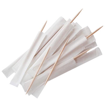 Wooden Toothpicks Individually Paper Wrapped (Pack 1000)