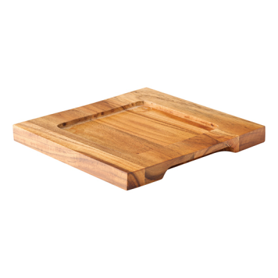 Cast Iron Rectangular Wood Board 7 x 6.5" (18cm x 16cm)