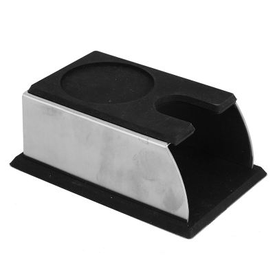 Stainless Steel Tamping Stand with Black Trim