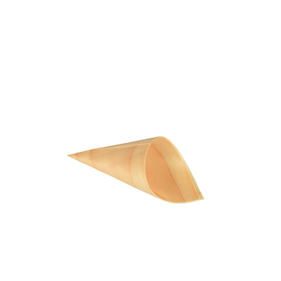 Disposable Serving Pieces Square Wood Cone, Natural, 4.5(d)x8.5(h)cm (Pack 50)
