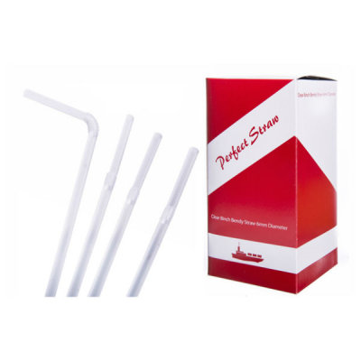 Clear Bendy Straws 8" x 6mm (Pack 250)
