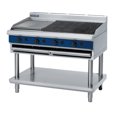 Blue Seal Evolution Series G598LS 1200mm Gas Chargrill with Leg Stand and Griddle Plate