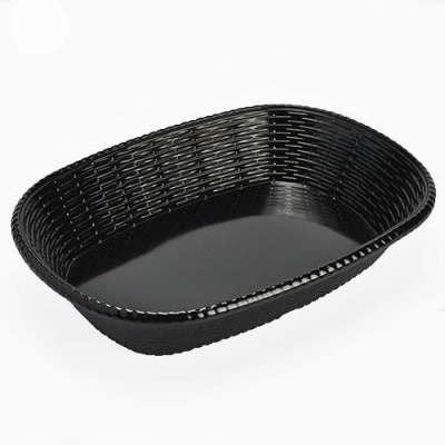 Black Melamine Oval Fast Food Basket 35 x 24cm