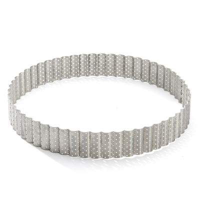 Stainless Steel Fluted Round Perforated Tart Ring 20 x 3cm