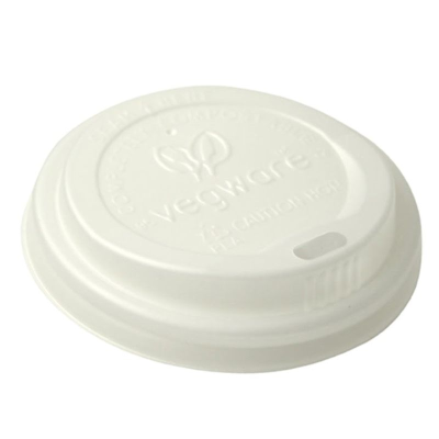 Vegware Biodegradable 79mm CPLA Hot Coffee Cup Lid fits 8oz (Pack 50) [20]