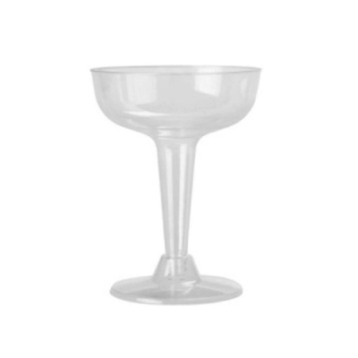 Disposable Plastic Margarita Glass 5oz Clear Base 2 Piece (Pack 6)