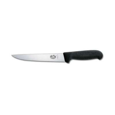 Victorinox Fibrox Handle Boning Sticking Knife Straight Back of Blade in Black 18cm