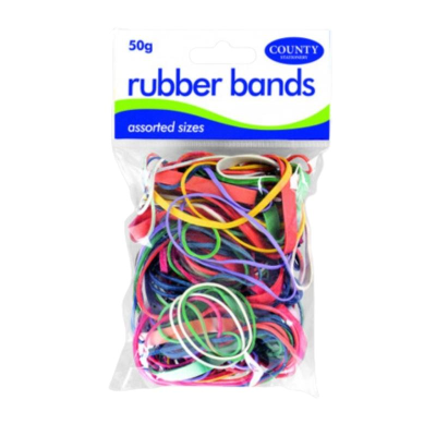 County Rubber Bands Mix Colours 50grams