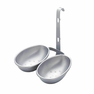 KitchenCraft Silver Stainless Steel Non-Stick Twin Egg Poacher
