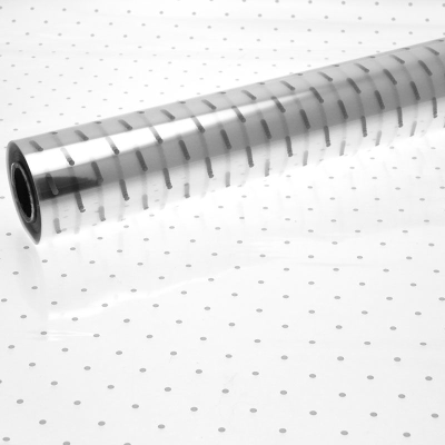 Cellophane Plastic Film Roll Silver Dots 800mm x 100meter