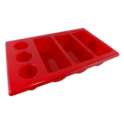 Cutlery Tray 6 Compartment Red 1/1 Gn Size