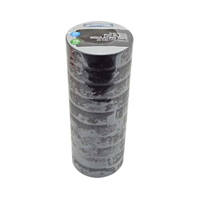 Status PVC Electrical Tape Black 20 Meter (Pack 10)