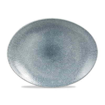 Churchill Studio Prints Raku Topaz Blue Orbit Oval Coupe Plate 12.5" (Pack 12)