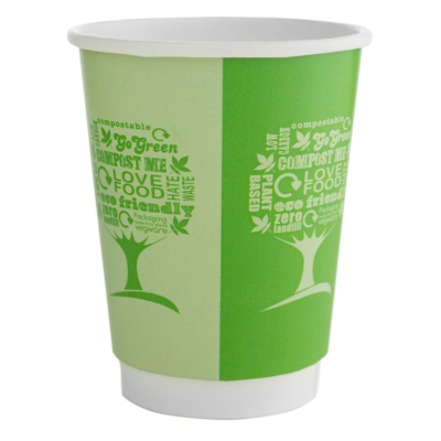 Vegware Double Wall Coffee Cup Green Tree 12oz (Pack 25)
