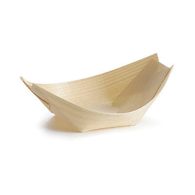 Disposable Serving Pieces Small Wood Boat, Natural, 9x5cm, 30ml (Pack 50)