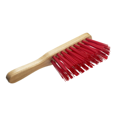 Wooden Bannister Hand Brush Stiff Red PVC