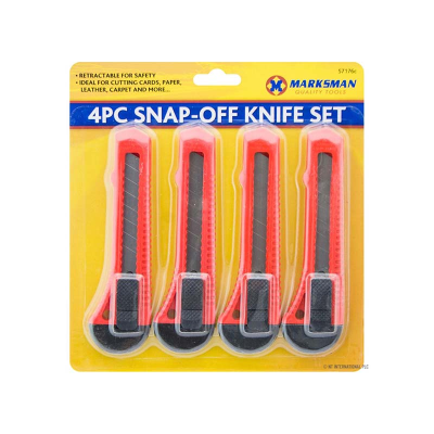 Marksman 4pcs Snap Off Knife Set (Pack 4)