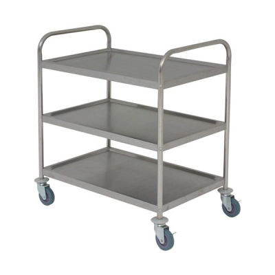 Stainless Steel 3 Tier Clearing Trolley 71(w) x 40(d) x 81(h)cm Small
