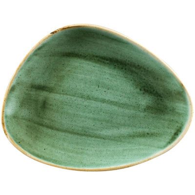 Churchill Stonecast Samphire Green Triangle Chefs Plate 10.38"x8" (Pack 12)