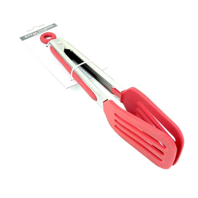 Royal Cuisine Stainless Steel Spatula Tong with Red Silicone Head