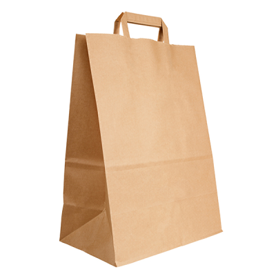 H-Pack SOS Pure Kraft Carrier Bags Large 24x14x30cm (Pack 250)