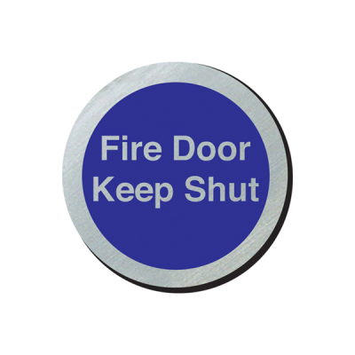 Fire Door Keep Shut 75mm Door Disc in Silver Finish