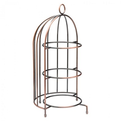 Copper Birdcage Plate Stand 43x22cm