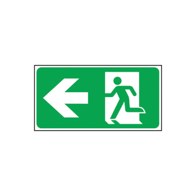 Self Adhesive Exit Man Arrow Left Sign
