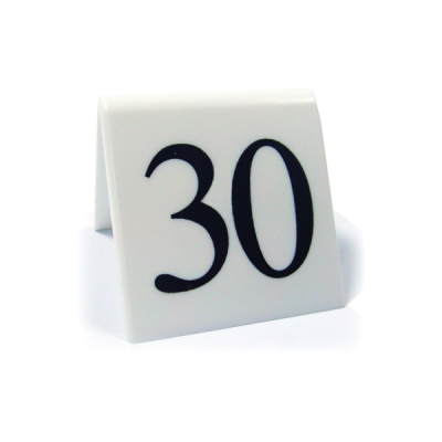 White Table Numbers Set 21-30