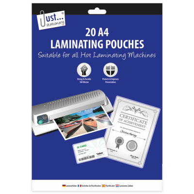 Just Stationery 20 A4 Laminating Pouches