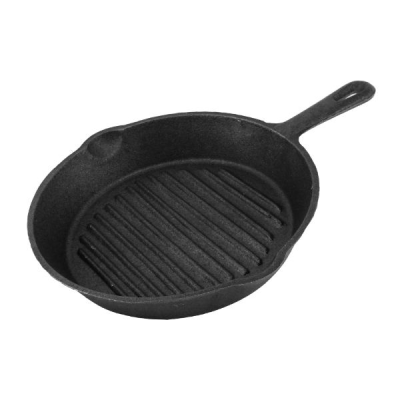 Cast Iron Ribbed Round Griddle Pan