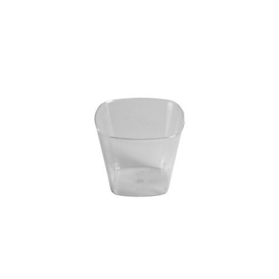 Fingerfood Clear Plastic Disposable Dessert Cup Square 50ml 4.2x5x5cm (Pack 50)