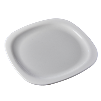 Melamine Square Round Dinner Plate White 28cm