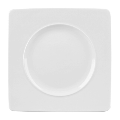 Alchemy Ambience White Medium Rim Square Plate 8.25" (Pack 6)