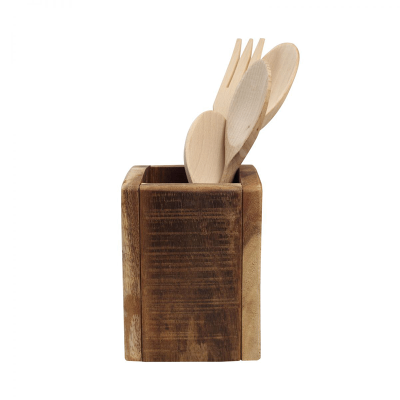 Wooden Nordic Natural Cutlery Box 110 x 110 x 150mm