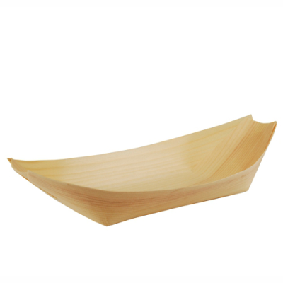 Disposable Serving Pieces Wood Boat, Natural, 25x10cm (Pack 50)