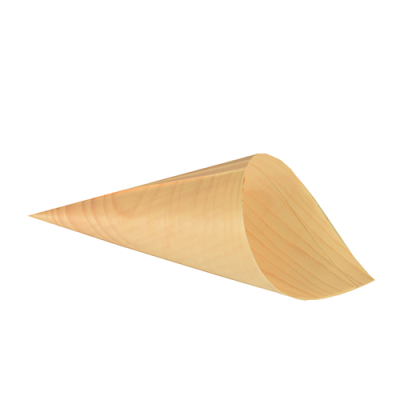 Disposable Serving Pieces Square Wood Cone, Natural, 9.5(d)x18(h)cm (Pack 50)