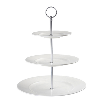 Alchemy Ambience White 3 Tier Plate Tower 6", 8", 11" (Pack 2)