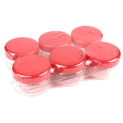 Sunpet Clear Plastic Jar Red Top 50ml (Pack of 6)