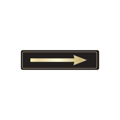 Door Sign Arrow Symbol Gold on Black