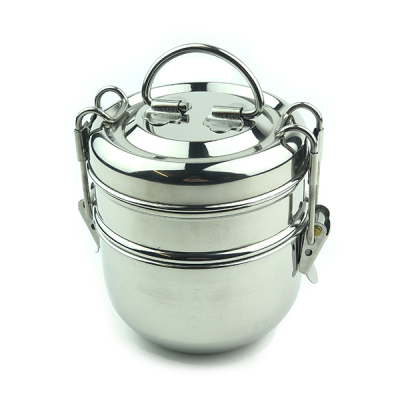 Stainless Steel Clip Tiffin 7" with 2 Containers of 300ml
